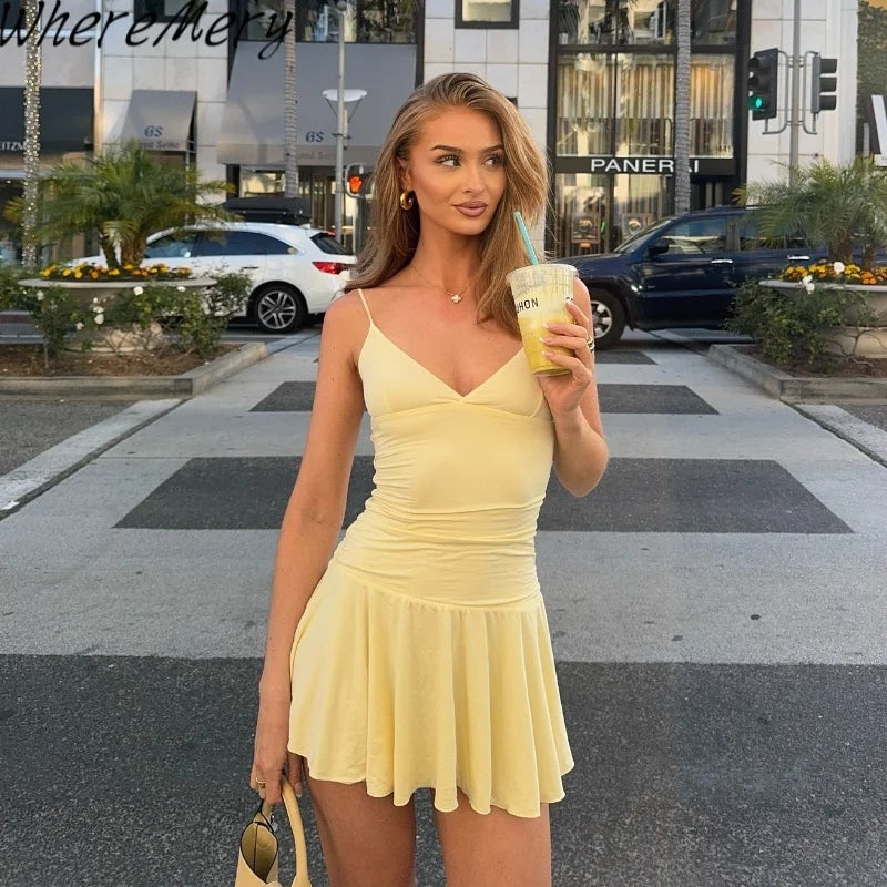 Sexy Mesh Rhinestone Mini Dress – Sleeveless Bodycon Summer Outfit