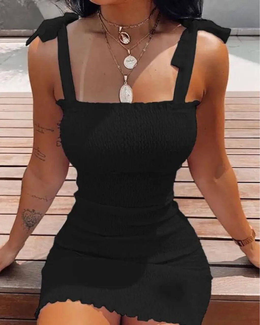 Trendy White Off-Shoulder Mini Dress – Summer Beach Outfit