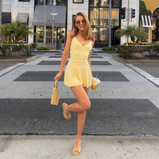 Sexy Mesh Rhinestone Mini Dress – Sleeveless Bodycon Summer Outfit